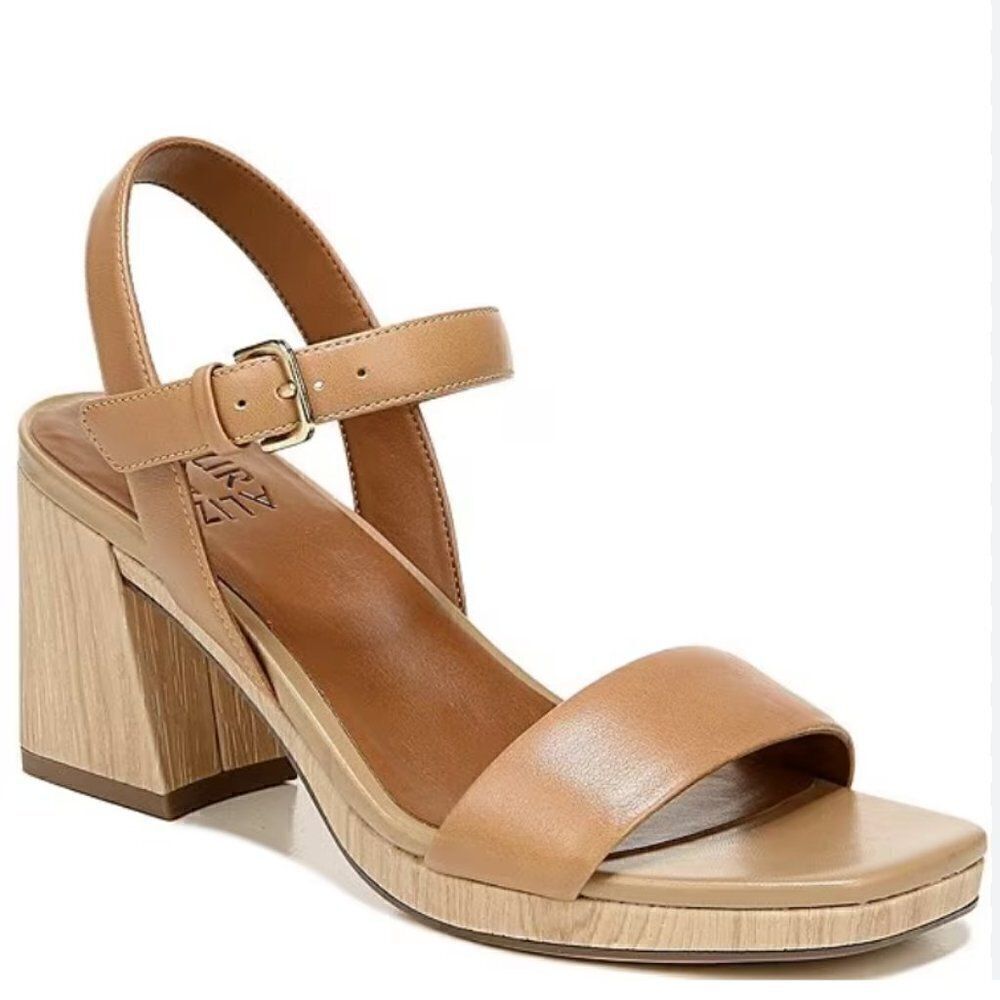 Naturalizer Rose Leather Block Heel Sandals (Wide)